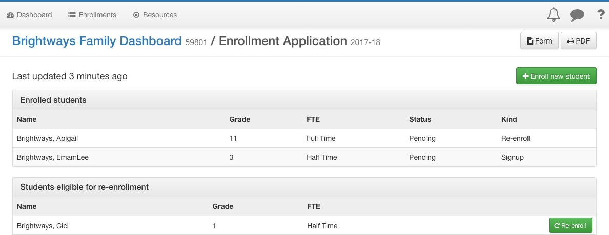 new enrollment screenshot