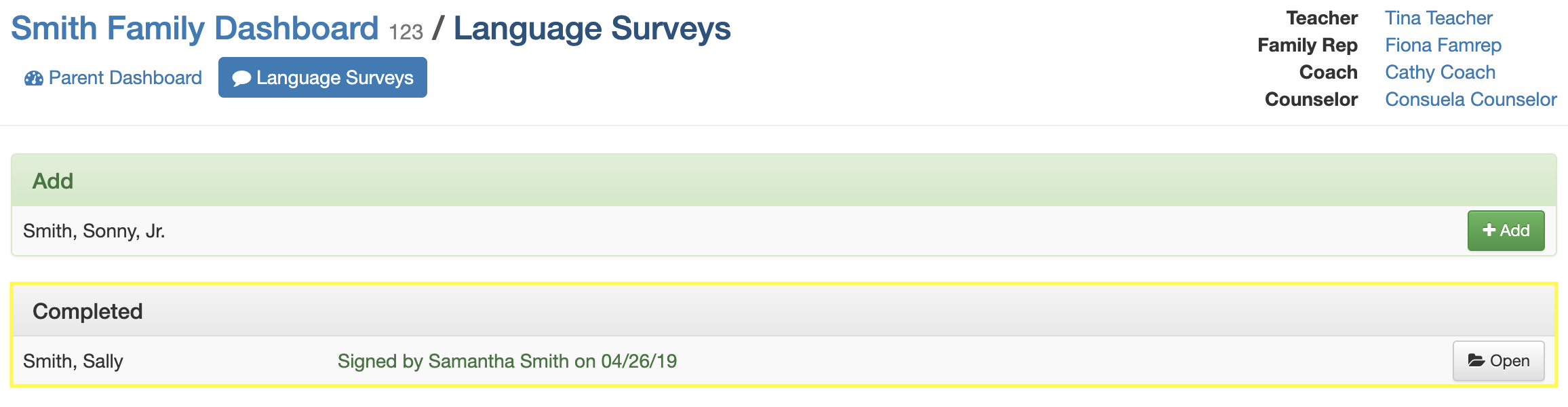 sign survey